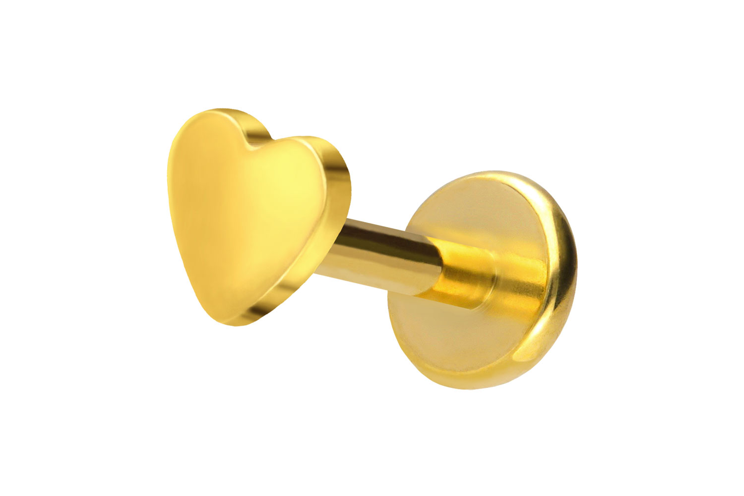 Titan Labret Piercing mit Push Fit HERZ